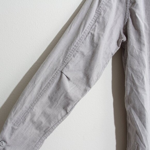 Lululemon Commission Long Sleeve Shirt Pocket Buttondown Gray Qwick Oxford - Picture 11 of 13